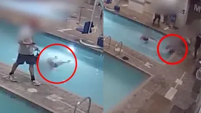 पूल में नहाने उतरी महिला की मौत का live video  अचानक आया हार्ट अटैक  देखते रहे लोग