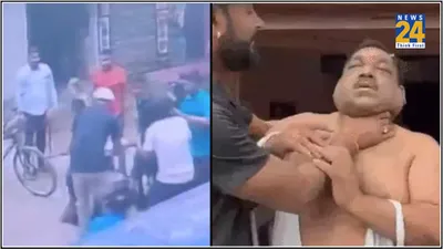 थप्पड़ लात घूंसे मारे  पैर पकड़ माफी मंगवाई  बिहार में jdu के नेता की पिटाई का वीडियो वायरल