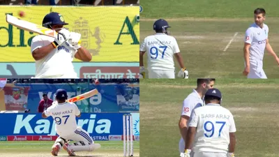 ind vs eng  सरफराज खान ने वुड की गेंद पर खेला अनोखा शॉट  झल्लाहट में भिड़ गया अंग्रेज गेंदबाज