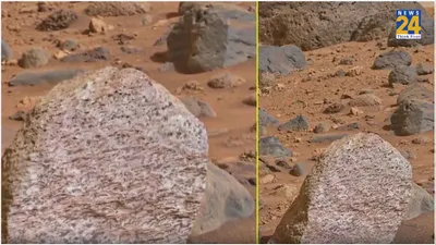 मंगल ग्रह पर अजीबोगरीब चीज मिली  देखकर वैज्ञानिक भी हैरान  सफेद रंग और धब्बे ही धब्बे