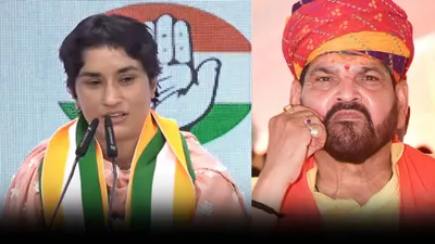 vinesh phogat चीटिंग की वजह से नहीं जीती मेडल  बृजभूषण सिंह बोले भगवान ने उसे दंड दिया