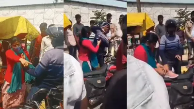 lucknow lady video viral  खुद गलती की और युवक को जूते से पीटा  यूजर बोले महिला है तो   