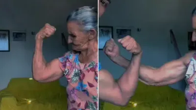 80 साल की दादी ने दिखाया  ढाई किलो का हाथ   सनी देओल भी पड़ गए फीके