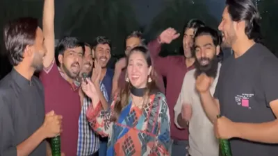 t20 wc 2024  पाकिस्तान में भारत की जीत पर मना जश्न  खुली शैंपेन की बोतलें  video