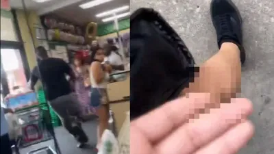दुकान में खड़ी महिला के साथ गंदी हरकत कर फरार हो गया  सनकी  शख्स  तमाशा देखते रहे लोग  video