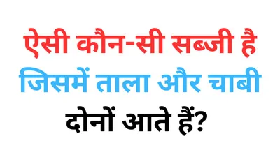 ऐसी कौन सी सब्जी है जिसमें ताला और चाबी दोनों आते हैं  मजेदार सवालों के जवाब