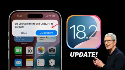 iphone में आ गया chatgpt    ios 18 2 अपडेट में दिखी झलक  मिलेंगे ये नए ai फीचर्स