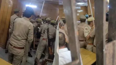 ghaziabad court room में लठबाजी का वीडियो वायरल  जज वकील के बीच झड़प का कनेक्शन