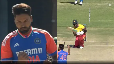 ind vs zim  मुकेश कुमार ने पहली ही गेंद पर उगली आग  हवा में गुलाटियां मारने लगा लेग स्टंप  देखें वीडियो