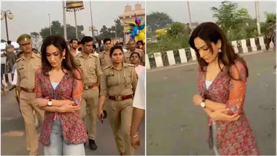 khushalii kumar के पीछे पड़ी भीड़  रेस्क्यू के लिए आई पुलिस