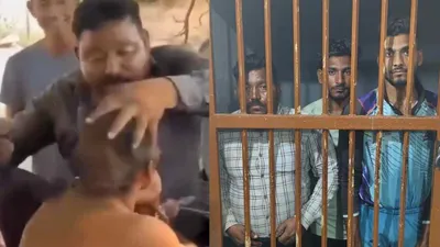 video  दबंगों ने एक शख्स का सिर मुंडवा निकाला जुलूस  झांसी से 4 को उठा ले गई पुलिस