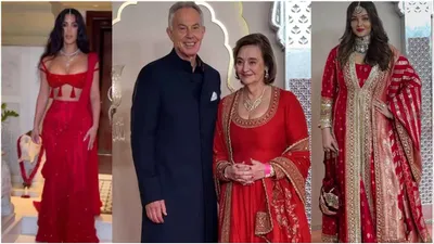 anant radhika की शादी में सुर्ख लाल लिबास में दिखे ये सितारे  देखें किस पर कैसा लगा red कलर 